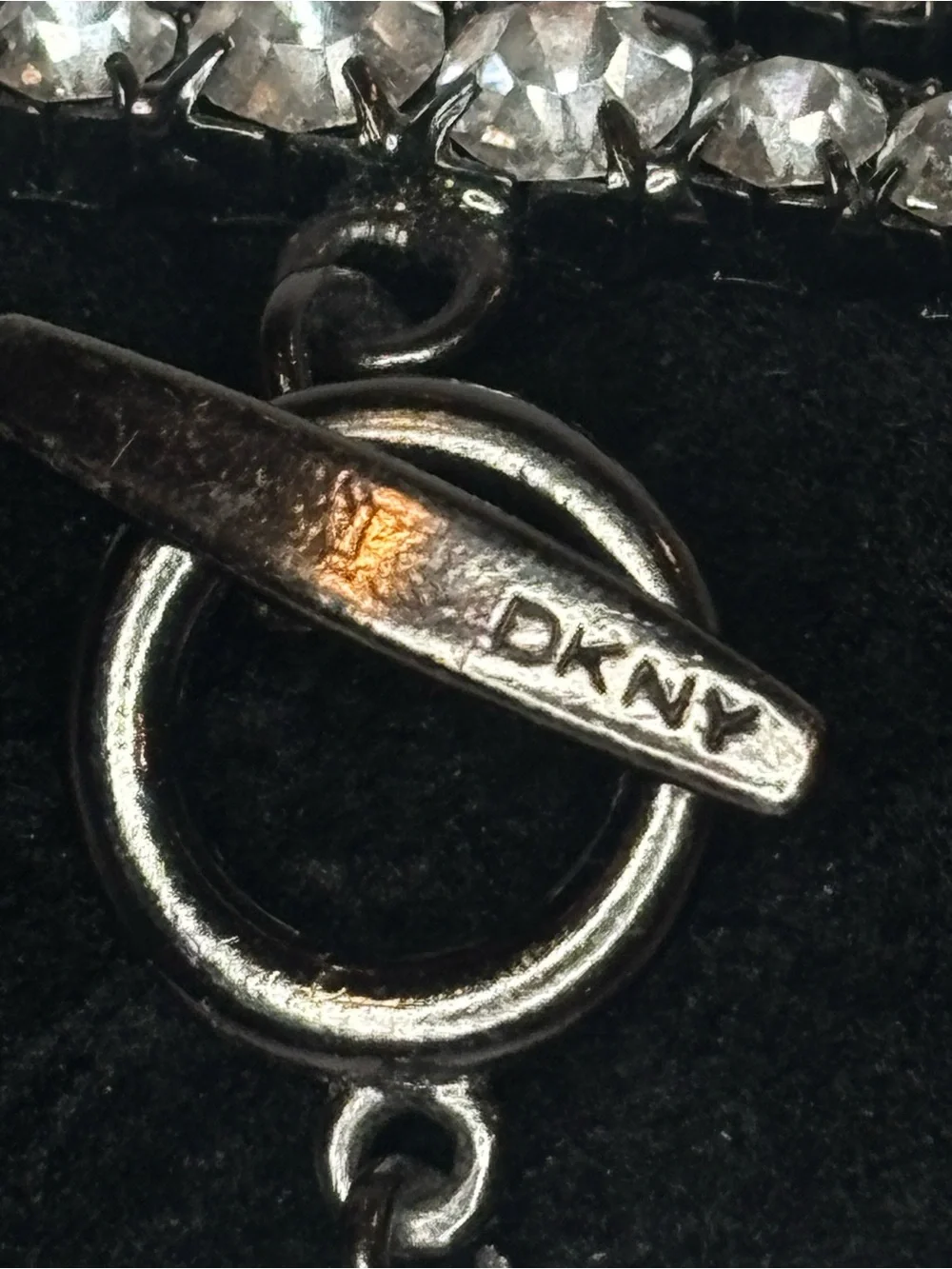 DKNY Black Multi-Row Crystal Cuff Bracelet